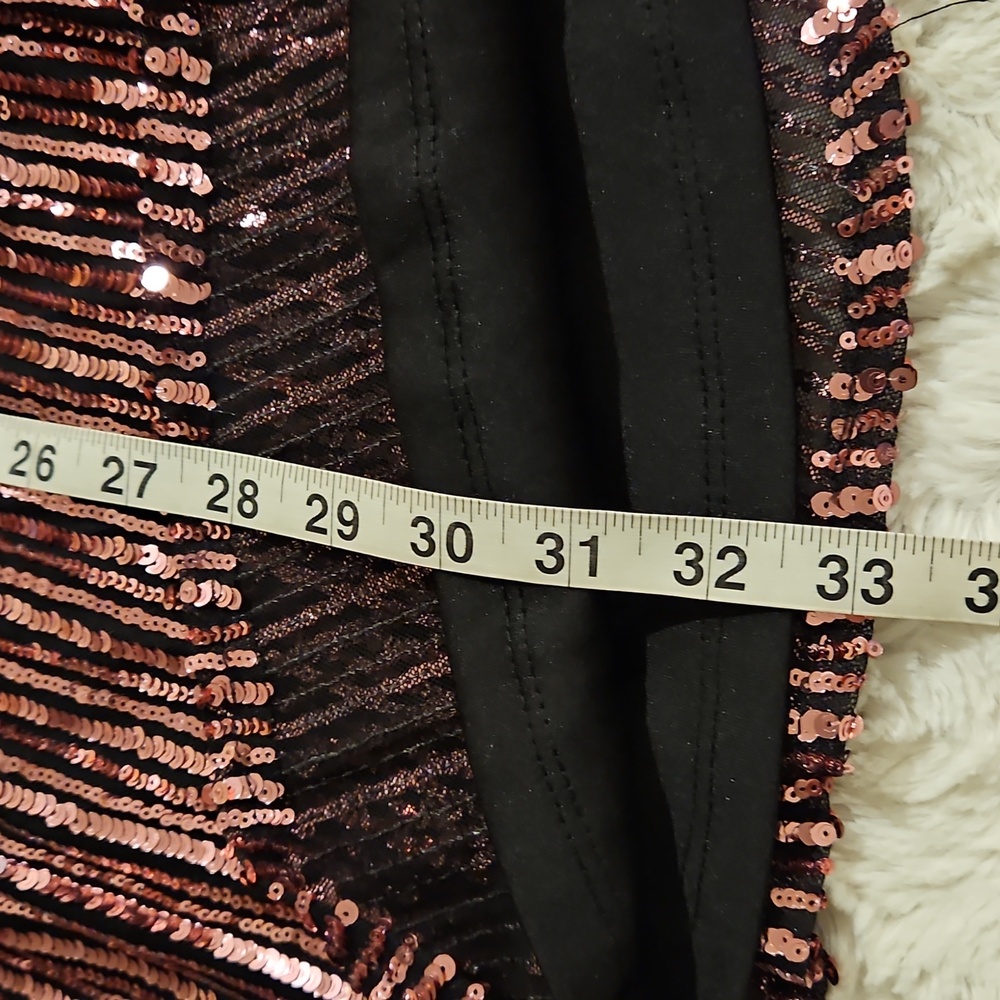 Bardot Stripe Pink Rose Colored Sequins Bellissa Dress Long Sleeve XS - Picture 8 of 13